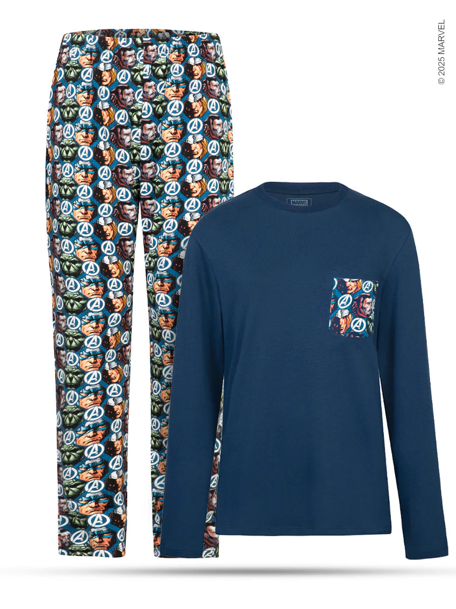 Pijama Marvel Azul Adulto