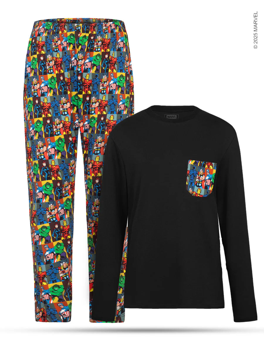 Pijama Marvel Negro Adulto